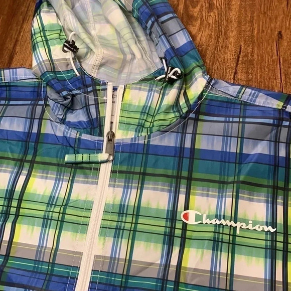 Champion Men’s Packable Jacket Plaid New - Picture 4 of 13